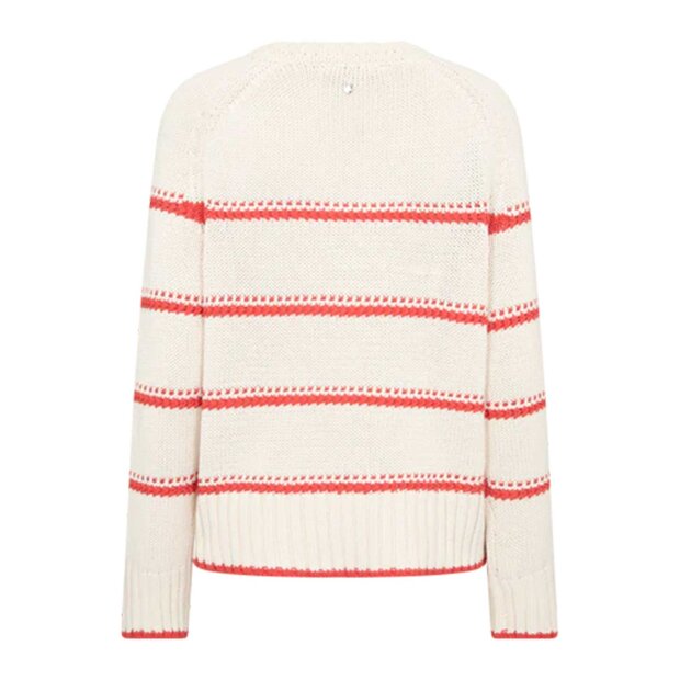 MOS MOSH - ROLA BINE STRIPE CREWNECK KNIT | SPICY ORANGE