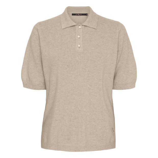 BTF CPH - CASHMERE PULLOVER W/COLLAR | CREAM MELANGE