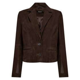 DEPECHE - SAVANNA SUEDE BLAZER | DUSTY BROWN