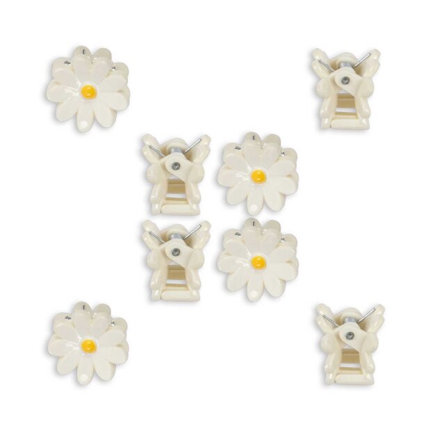 KONGES SLØJD - 8-PACK DAISY MINI HAIRCLAW | ANTIQUE WHITE