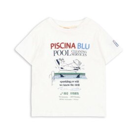 KONGES SLØJD - ERA TEE | OFF WHITE/PISCINA