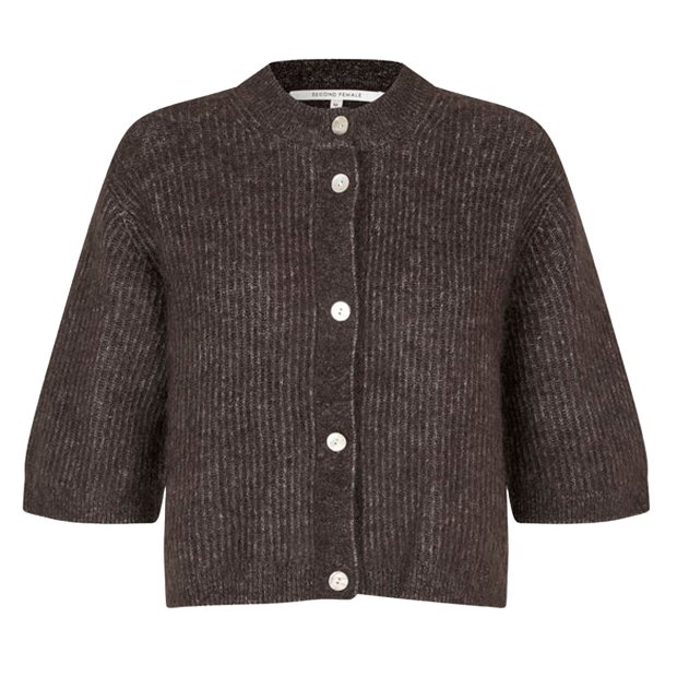 SECOND FEMALE - ANDREA KNIT RIB CARDIGAN | CHOCOLATE TORT