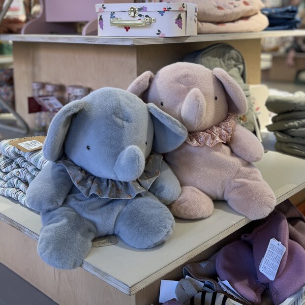 MAILEG - PLYSELEFANT STOR | BLÅ/GRÅ