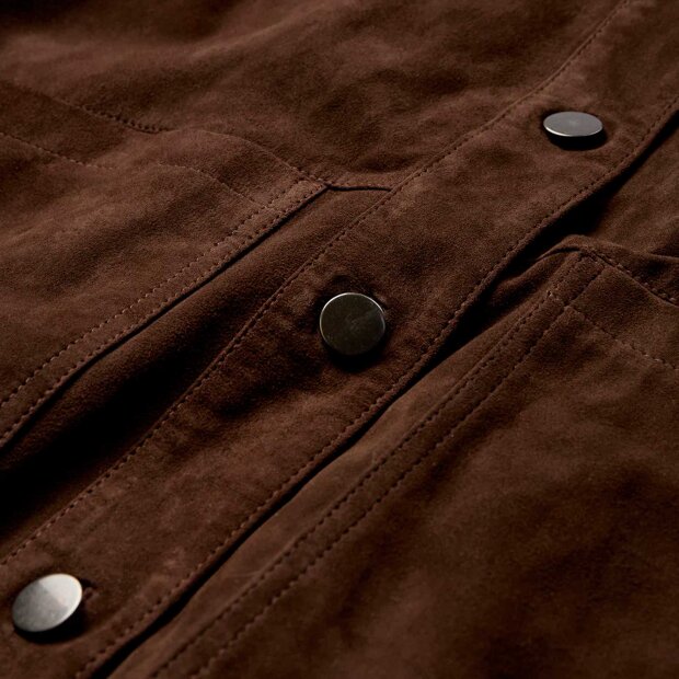 DEPECHE - TONJA SUEDE OVERSIZE SHIRT | DUSTY BROWN