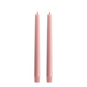 UYUNI - LED TAPER CANDLE TWIN PACK | ROSE POWDER