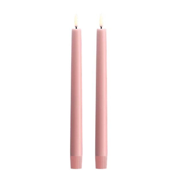 UYUNI - LED TAPER CANDLE TWIN PACK | ROSE POWDER