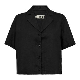 IVY COPENHAGEN - KARMEY SS LINEN SHIRT | BLACK