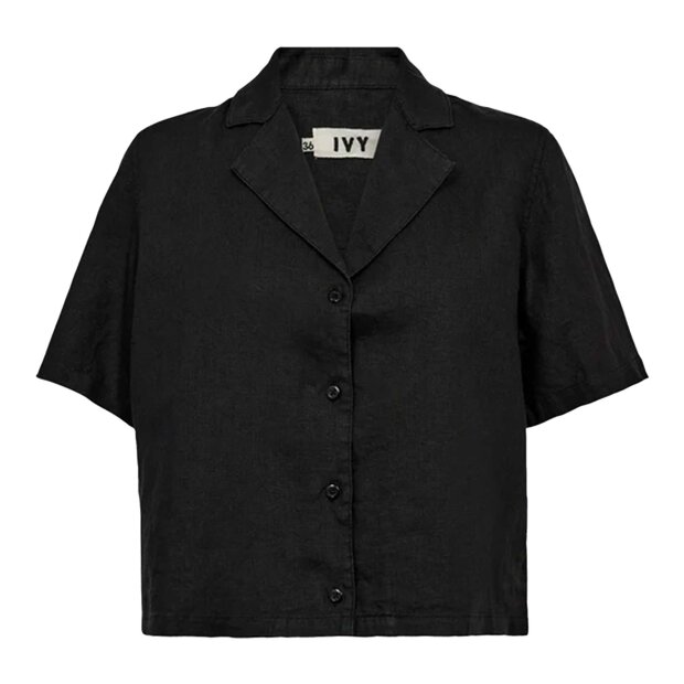 IVY COPENHAGEN - KARMEY SS LINEN SHIRT | BLACK