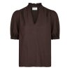 NEO NOIR - ODESA LINEN BLUSE | DARK BROWN