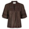 NEO NOIR - SIAMA VOILE BLUSE | DARK BROWN