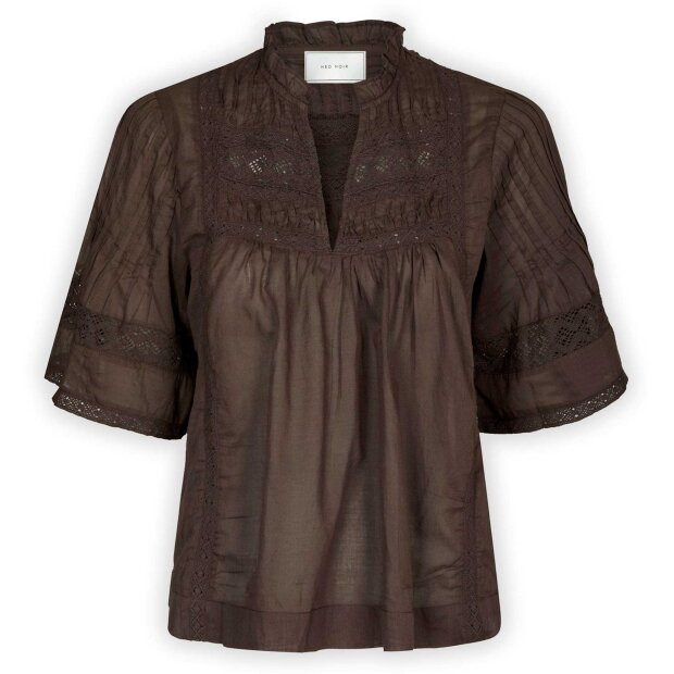 NEO NOIR - SIAMA VOILE BLUSE | DARK BROWN