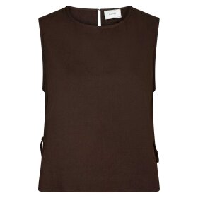 NEO NOIR - SVETLANA TOP I HØR | DARK BROWN