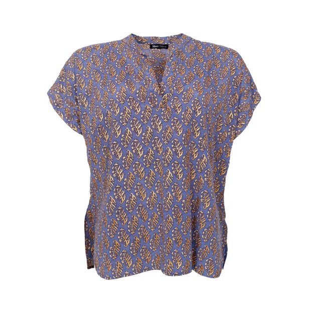 BLACK COLOUR - LUNA ANDREA S/S BLOUSE | BLUE MIST