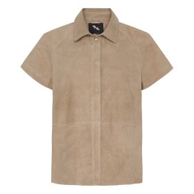 BTF CPH - SUEDE SHIRT W/SHORT SLEEVES | IVORY W/SILVER
