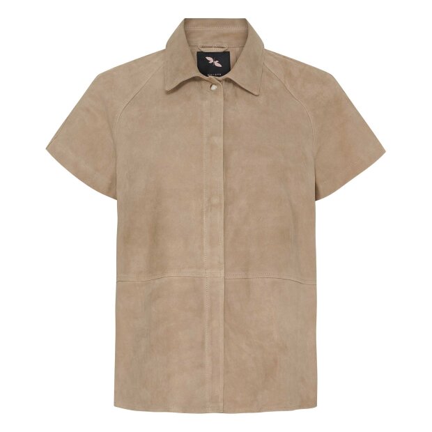 BTF CPH - SUEDE SHIRT W/SHORT SLEEVES | IVORY W/SILVER