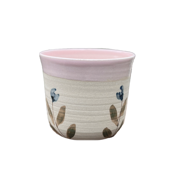 STINEMEI KERAMIK - KOP U/HANK - LAV | ROSA/ BLÅ BLOMST
