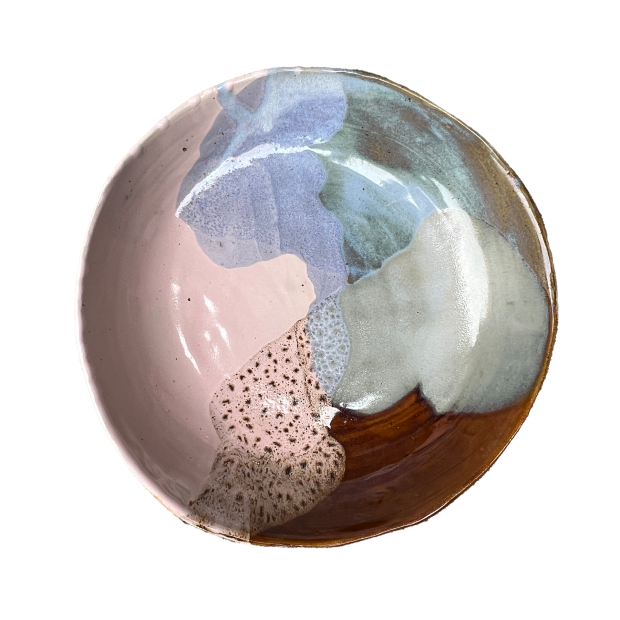 STINEMEI KERAMIK - SALATFAD | BLÅ/ROSE