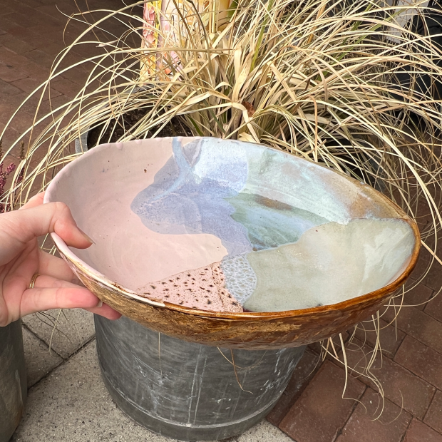 STINEMEI KERAMIK - SALATFAD | BLÅ/ROSE