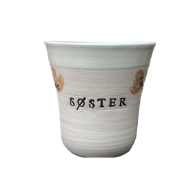 STINEMEI KERAMIK - PERSONLIG KOP | SØSTER/GUL/VALMUE