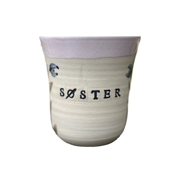 STINEMEI KERAMIK - PERSONLIG KOP | SØSTER/ROSA/BLÅ BLOMST
