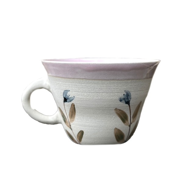 STINEMEI KERAMIK - KOP M/HANK - ROSA/BLÅ BLOMST