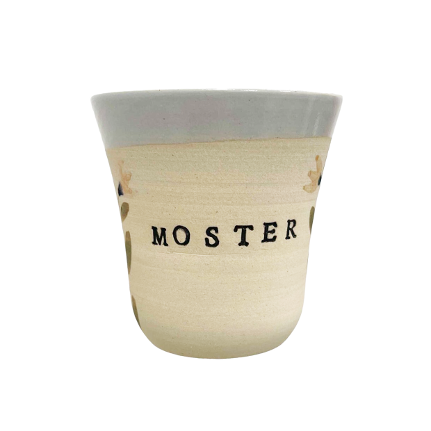 STINEMEI KERAMIK - PERSONLIG KOP | MOSTER/BLÅ/MILD BLOMST