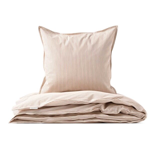 STUDIO FEDER - SENGETØJ - PUDE/DYNEBETRÆK | BROWN BEACH STRIPE
