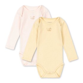 FANGA - PERLA 2-PACK LS BODY | BANANA CREPE/CREOLE PINK