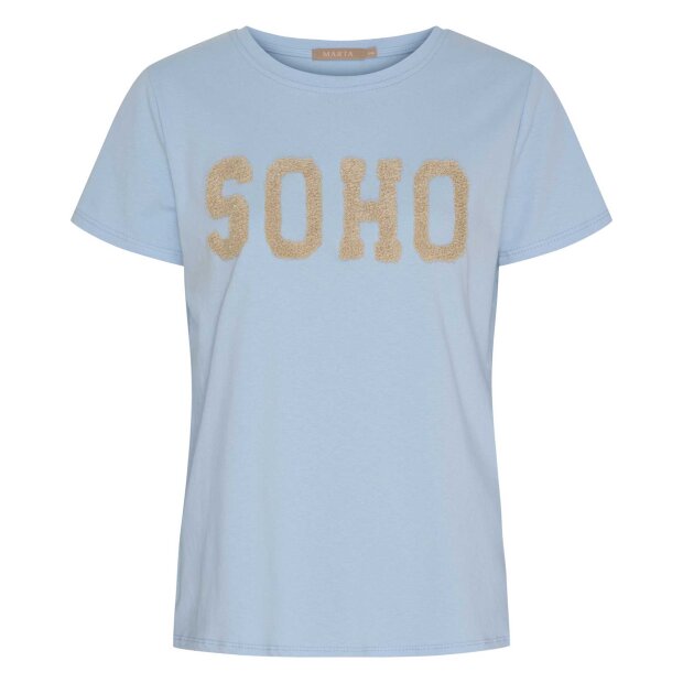 MARTA DU CHATEAU - HERDIS TEE | CELESTE LIGHT/BEIGE