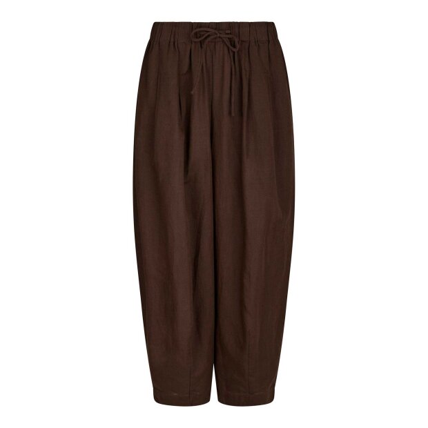 NEO NOIR - PRINA LINEN PANTS | DARK BROWN
