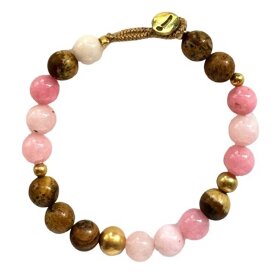 IBU JEWELS - BRACELET BIG BO MIXED | PINK BROWN