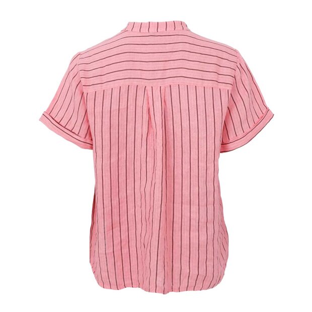 BLACK COLOUR - MELINA SS LINEN SHIRT | ROSE STRIPE
