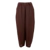 BLACK COLOUR - MELINA BARREL LINEN PANTS | COFFEE