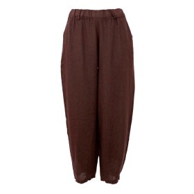 BLACK COLOUR - MELINA BARREL LINEN PANTS | COFFEE