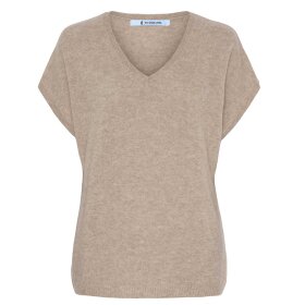 STOKVÆRK - CASHMERE PULLOVER W/SHORT SLEEVE | BEIGE MELANGE