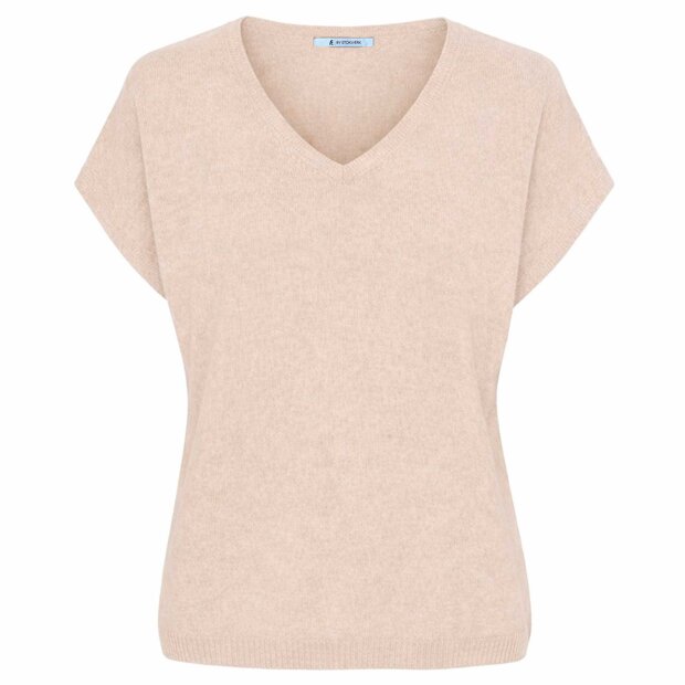 STOKVÆRK - CASHMERE PULLOVER W/SHORT SLEEVE | NOUGAT MELANGE