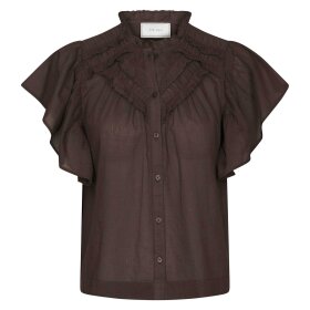 NEO NOIR - VINSA S VOILE TOP | DARK BROWN