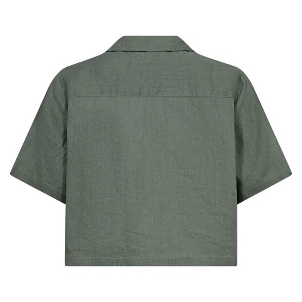 IVY COPENHAGEN - KARMEY SS LINEN SHIRT | DUSTY STEEL GREEN