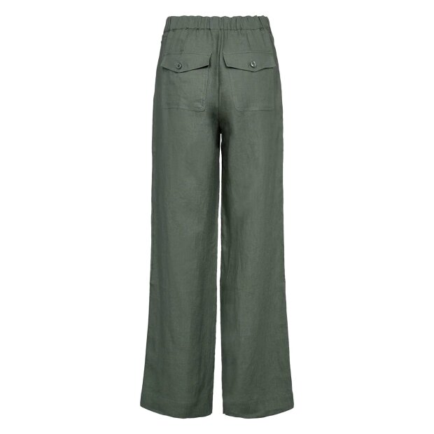 IVY COPENHAGEN - AUGUSTA 70'S LINEN BUKSER | DUSTY STEEL GREEN