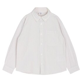 HUST AND CLAIRE - RUBEN STRIPE SKJORTE | CEMENT