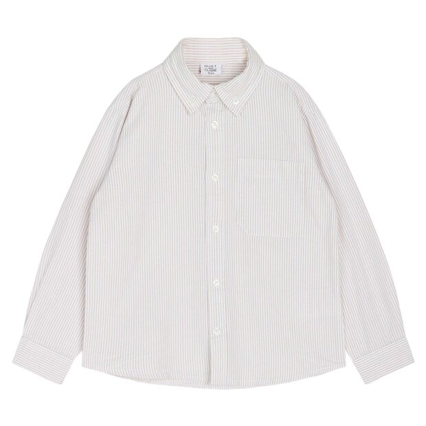 HUST AND CLAIRE - RUBEN STRIPE SKJORTE | CEMENT