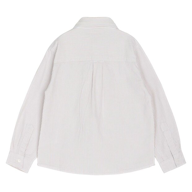 HUST AND CLAIRE - RUBEN STRIPE SKJORTE | CEMENT