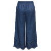 JDY - MARGOT BILLE HW EMBR ANK PANTS | MEDIUM BLUE