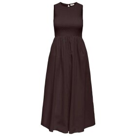 JDY - DIEGO S/L SMOCK MIDI DRESS | CHOCOLATE TORTE
