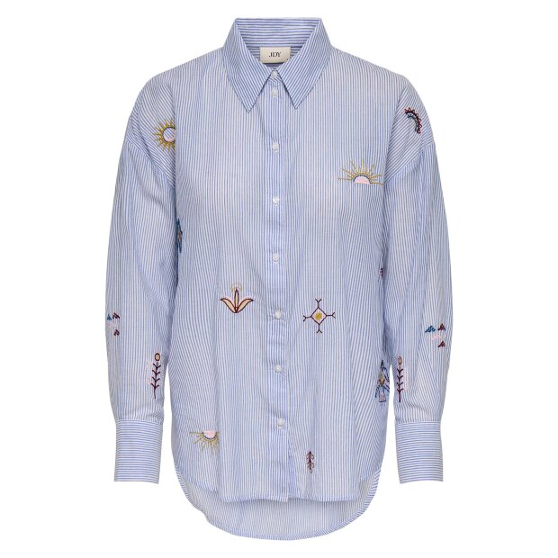 JDY - PAIGE L/S LOOSE EMB. SHIRT | CLOUD DANCER