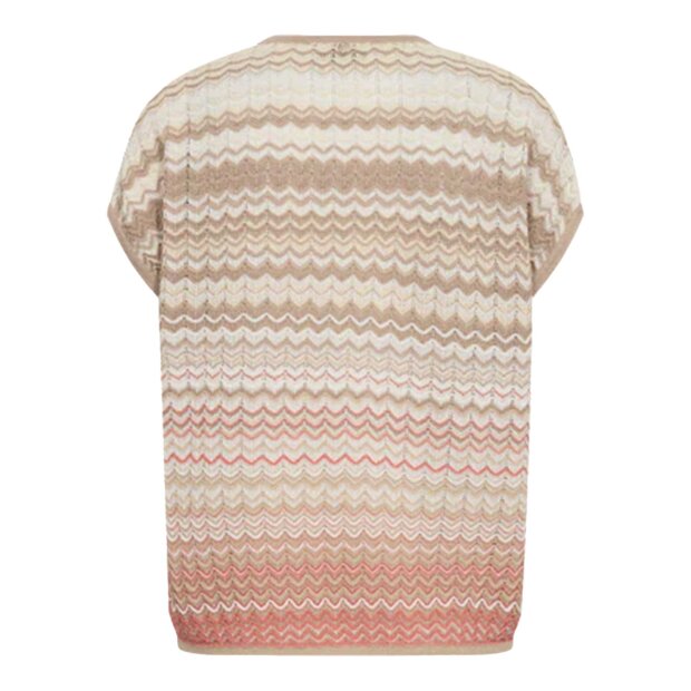 MOS MOSH - SHANI ZIG-ZAG V-NECK KNIT TOP | ECRU