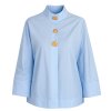 CONTINUE COPENHAGEN - KLARA HIGH NECK SHIRT | LIGHT BLUE