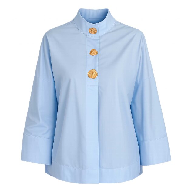 CONTINUE COPENHAGEN - KLARA HIGH NECK SHIRT | LIGHT BLUE
