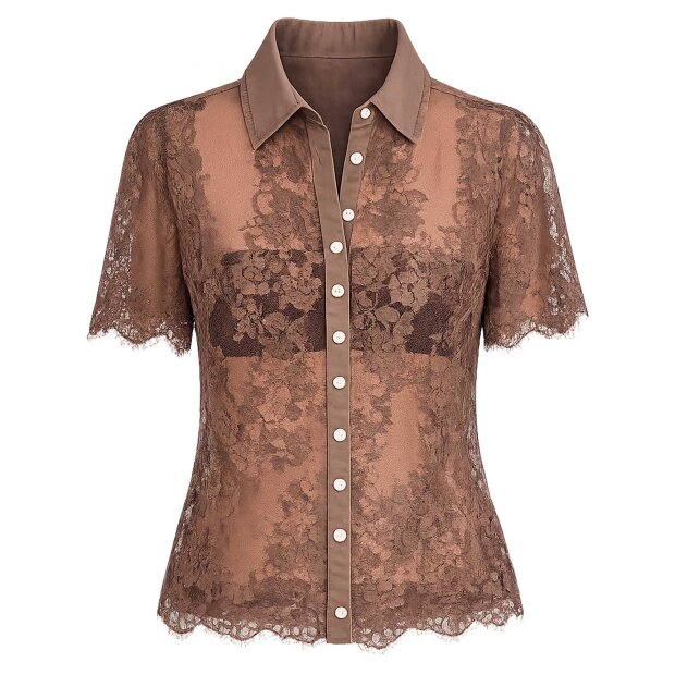 CONTINUE COPENHAGEN - PALOMA LACE BLOUSE | CARAMEL