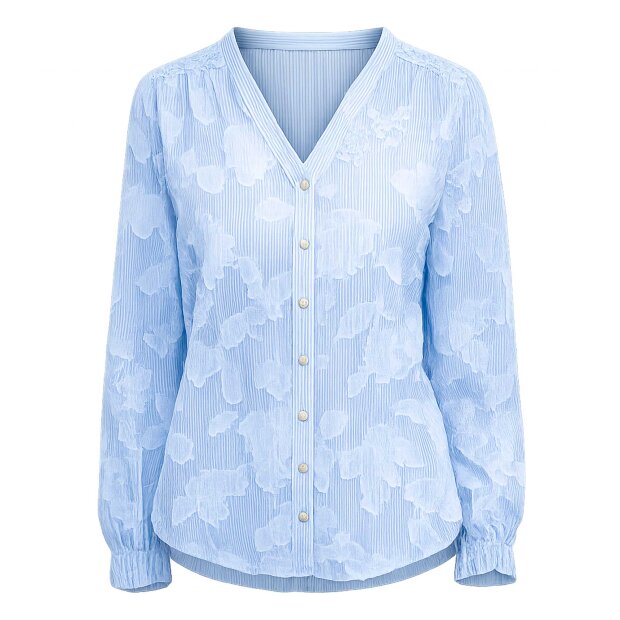 CONTINUE COPENHAGEN - IRIS EMB SKJORTE | BLUE STRIPE